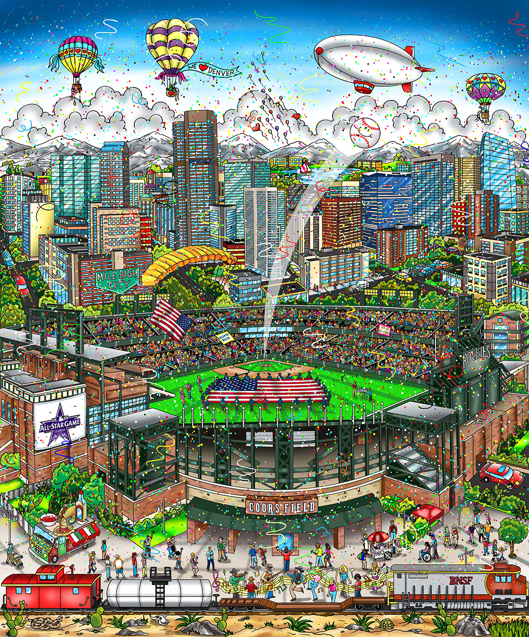 Charles Fazzino MLB 2021 All-Star Game: Denver (DX) (Framed)                  